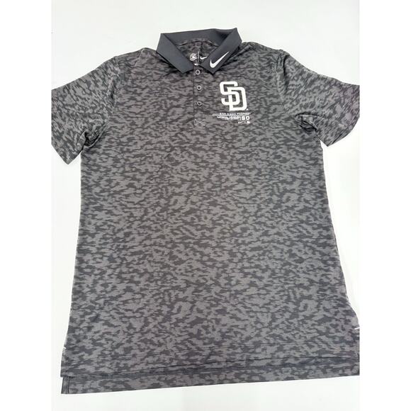 Nike San Diego Padres Dri-FIT Polo Shirt | MLB Genuine | Size M | Black Camo - Picture 1 of 7